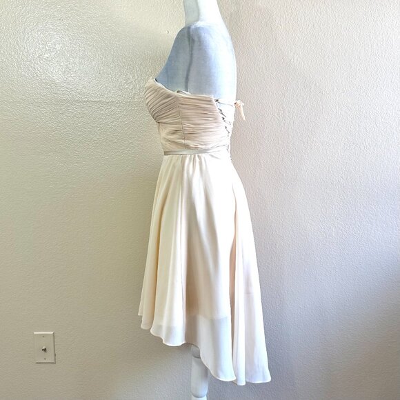 Cinderella Divine Y2k 2000s Cream Strapless Sweetheart Dress - Picture 3 of 8